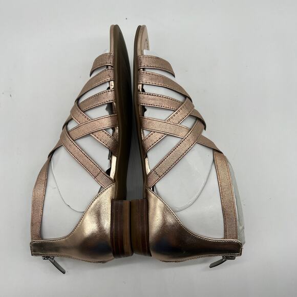 Marc Fisher Cross Weave Stretch Sandals Size 6 M Rose Gold - Picture 3 of 10